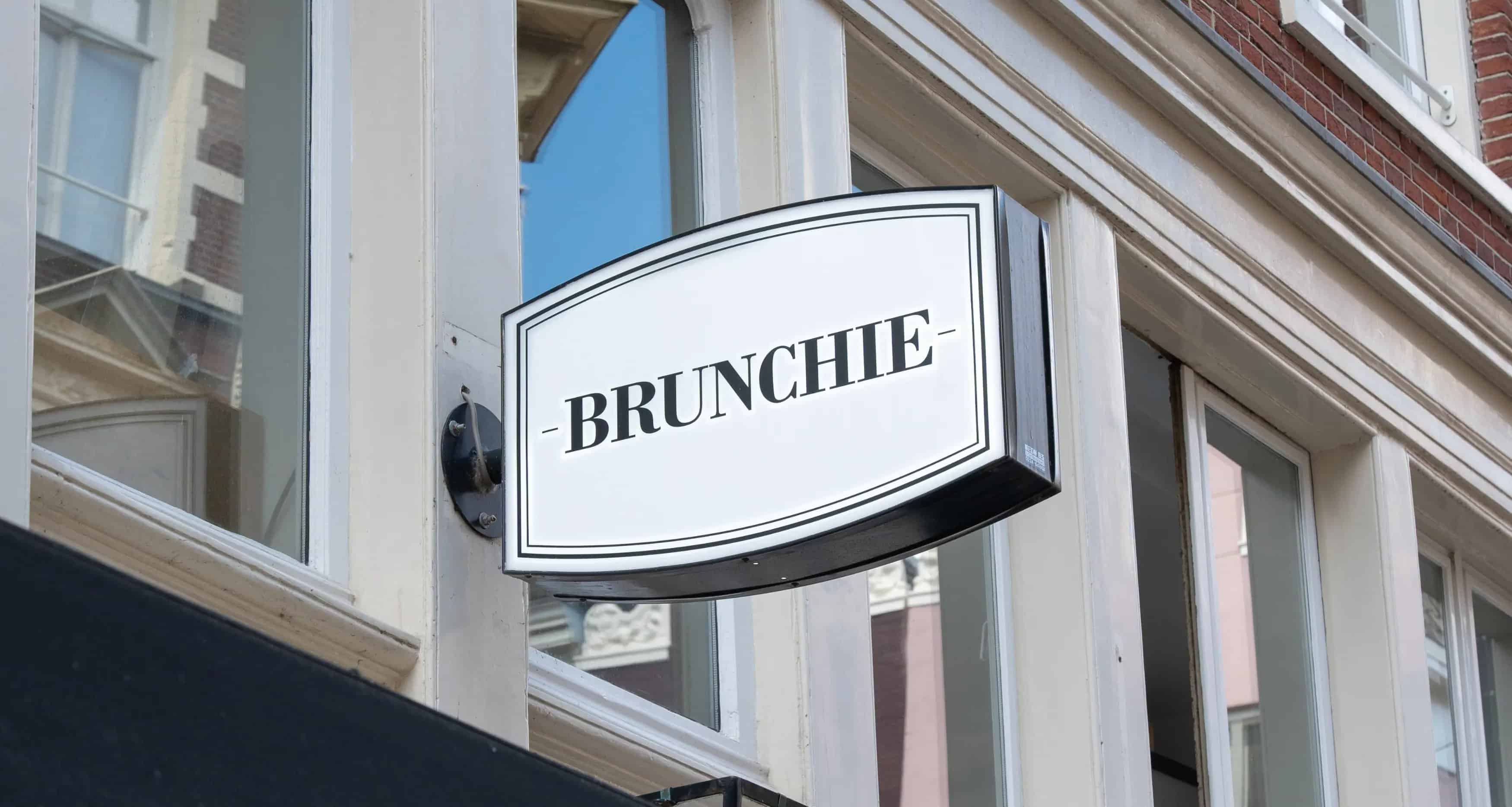 Brunchie shop sign in central Amsterdam